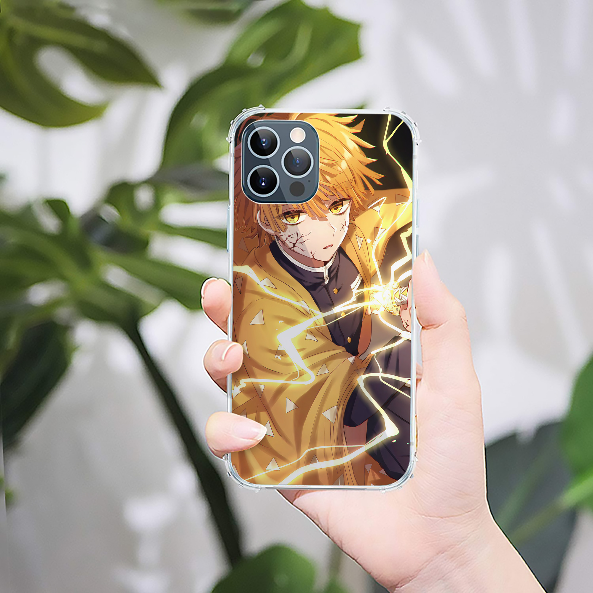 （画像用） 鬼滅の刃（きめつのやいば）我妻 善逸／あがつま ぜんいつ Agatsuma Zenitsu 【iPhone 12シリーズ対応】透明スマホケース（クリアソフトケース）